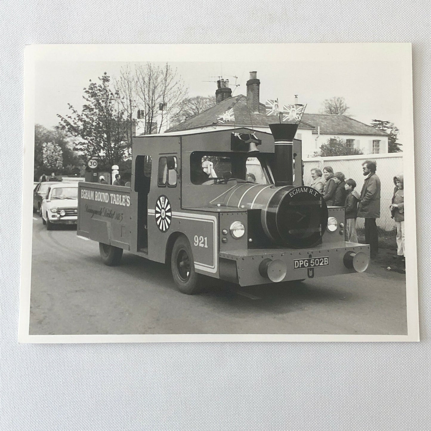 Vintage Photograph Photo Truck Shaped Like a Train in Parade - UK England 