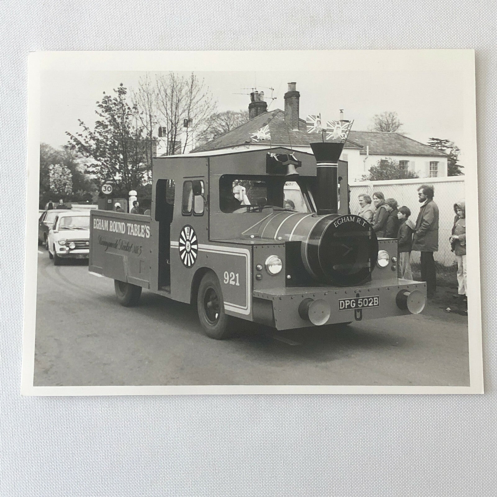 Vintage Photograph Photo Truck Shaped Like a Train in Parade - UK England 