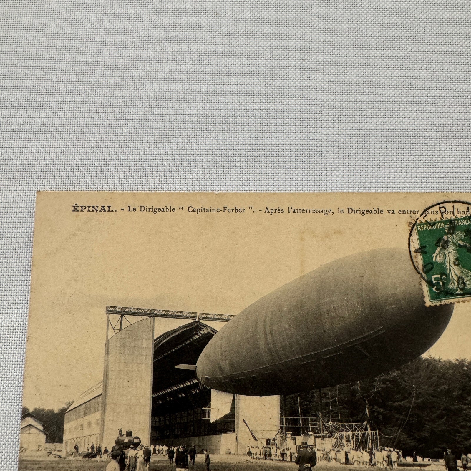 Vintage Zeppelin Airship Dirigible Postcard Post Card French Captaine Ferber