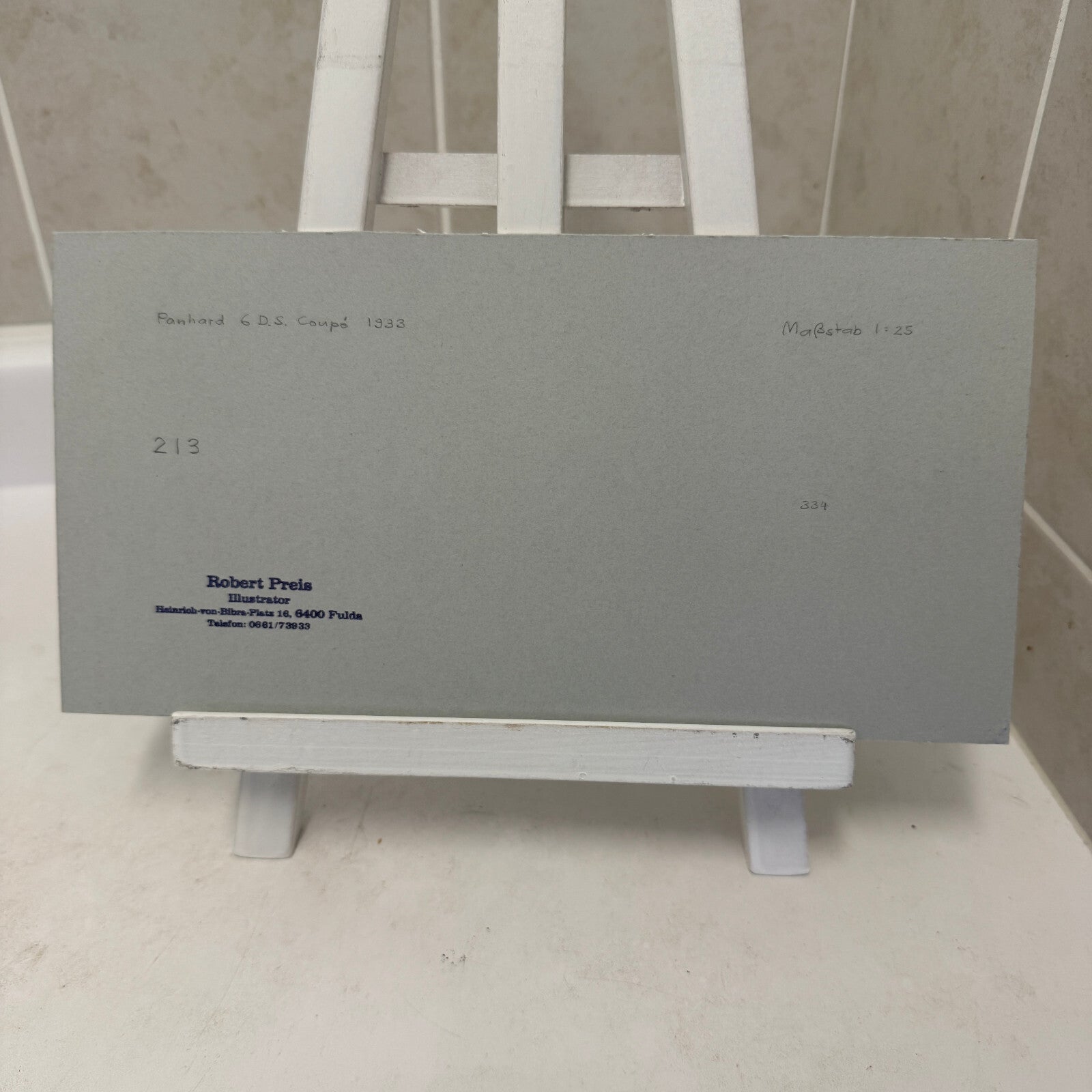 1933 Panhard 6 DS Coupe Car Illustration Art Drawing Hand Drawn