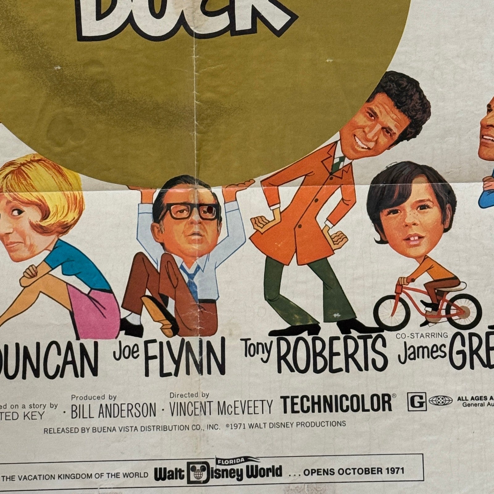 Vintage Disney Movie Poster $1,000,000 Duck Walt Disney Film Million Dollar Duck