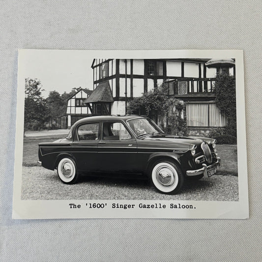 Singer 1600 Gazelle Saloon Car Factory Press Photo Photograph 1961 1962