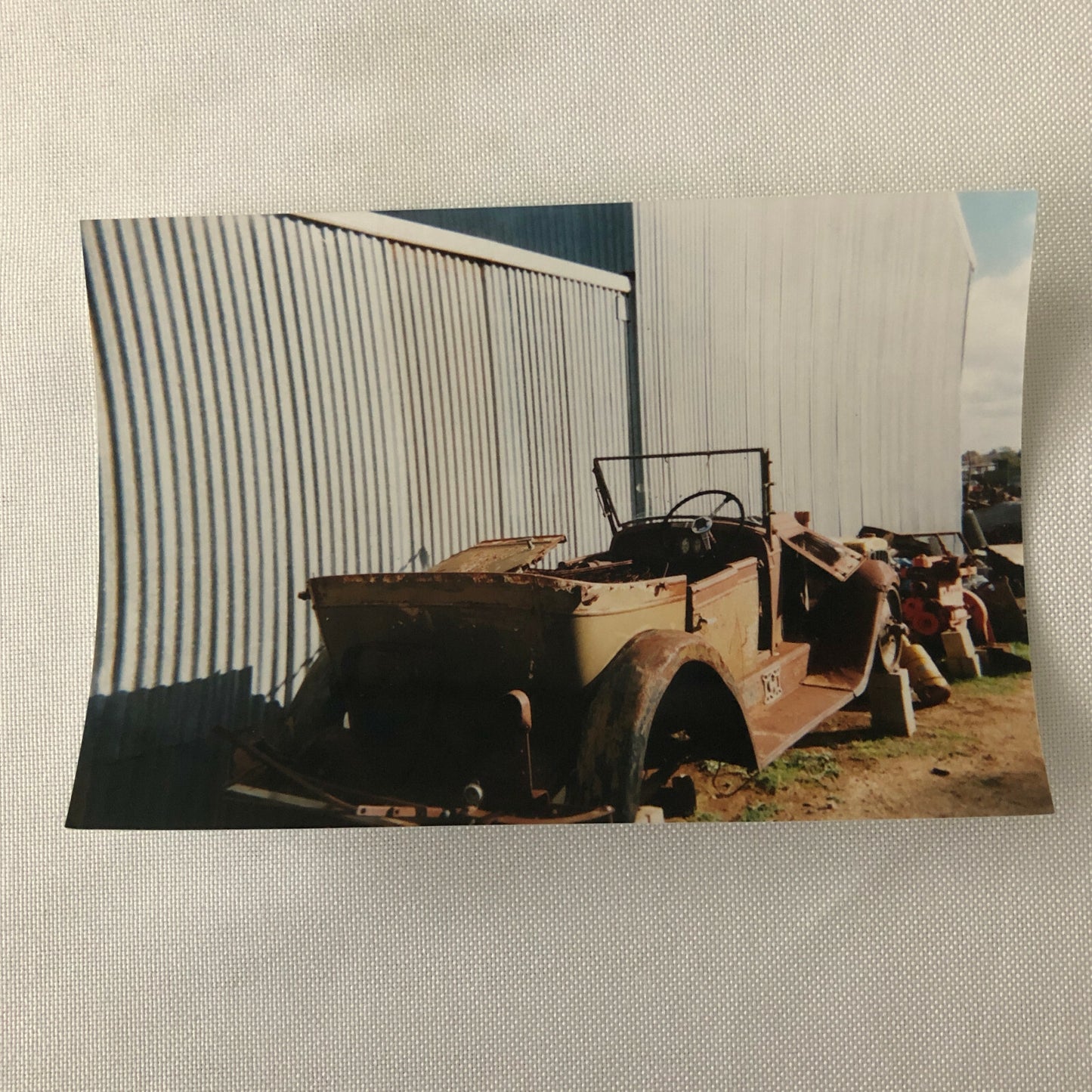 Vintage Chevrolet Car Junk Yard Photo Photograph Print Lot of 2 - 1927 and 1928