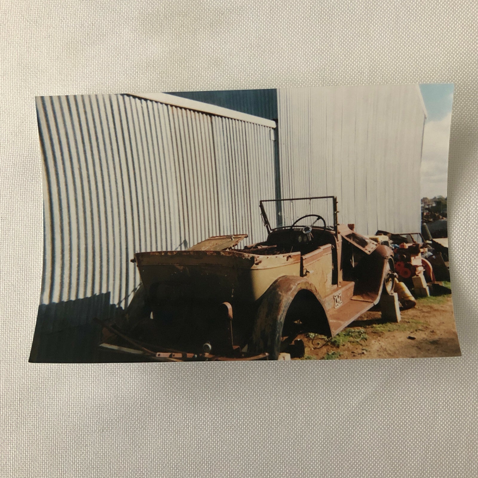 Vintage Chevrolet Car Junk Yard Photo Photograph Print Lot of 2 - 1927 and 1928