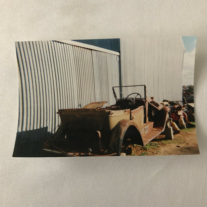 Vintage Chevrolet Car Junk Yard Photo Photograph Print Lot of 2 - 1927 and 1928
