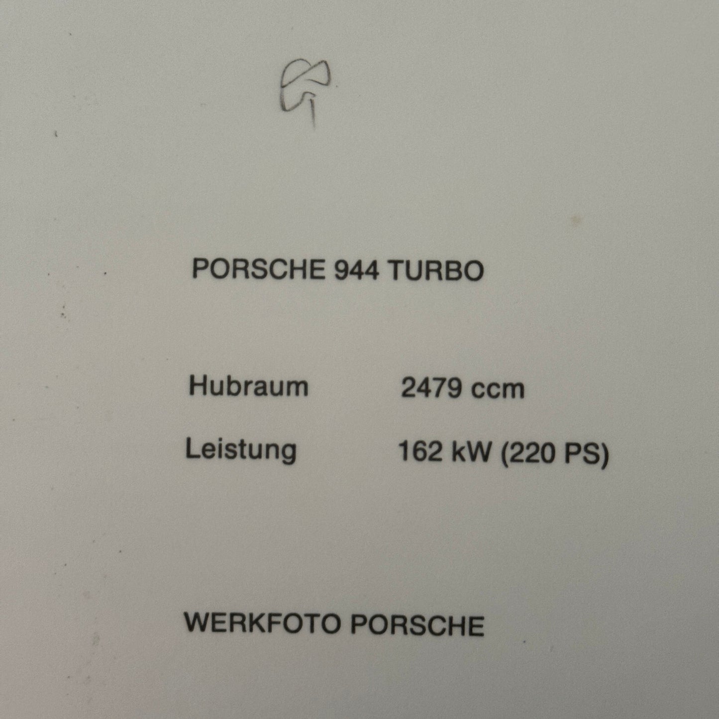 Porsche 944 Turbo Car Factory Press Photo Photograph Werkfoto German