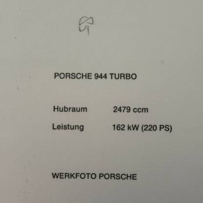 Porsche 944 Turbo Car Factory Press Photo Photograph Werkfoto German