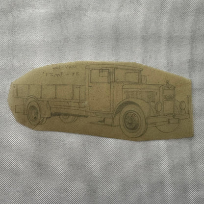 Vintage Illustration MAN LKW Truck Hand Drawn Drawing Sketch Art Germany