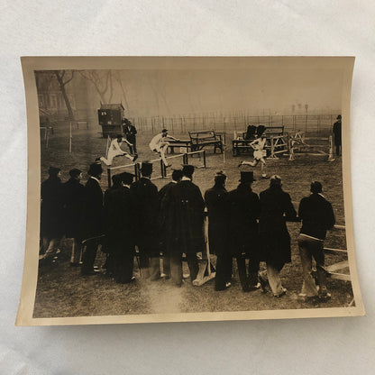 Press Photo Photograph Westminster School Boys Low Hurdles Jumping Running 1932