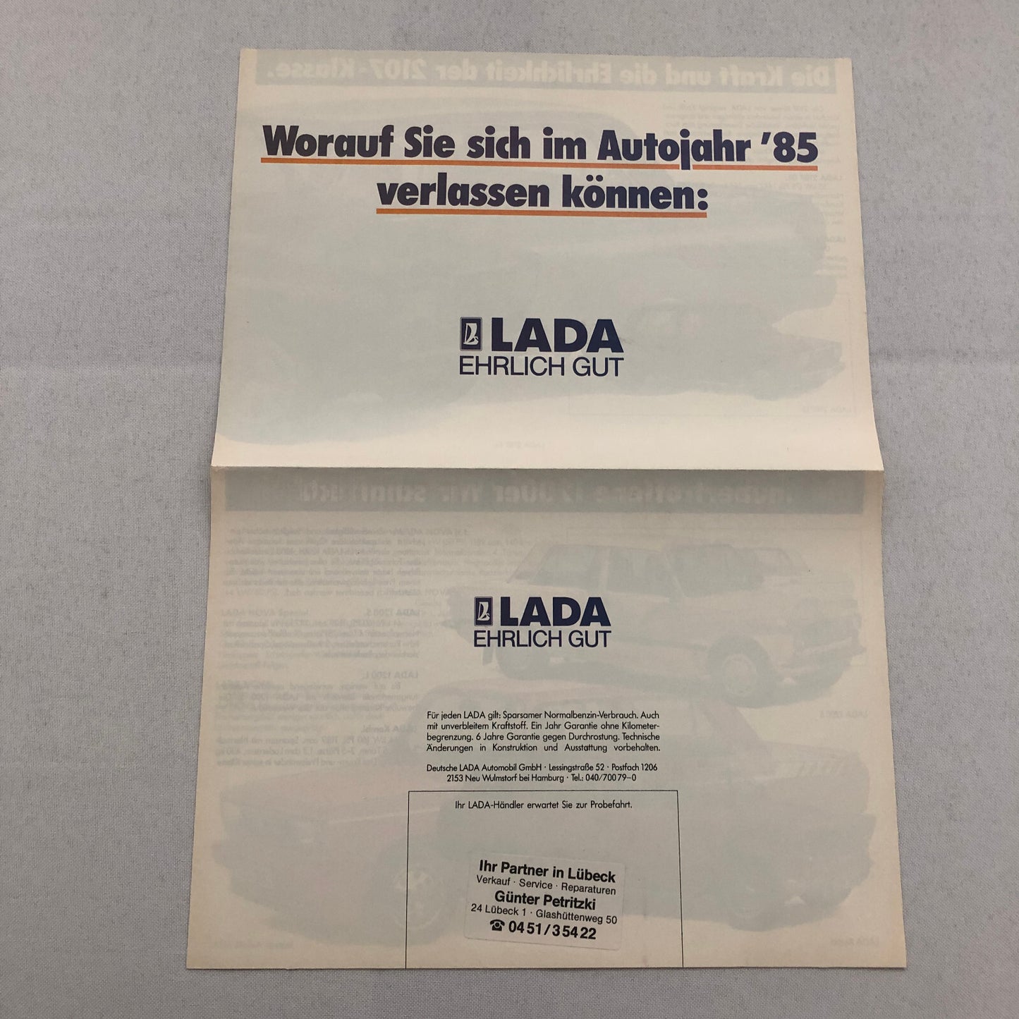 1985 Lada Car Sales Brochure Catalog Nova Niva 1200 2107 German Text