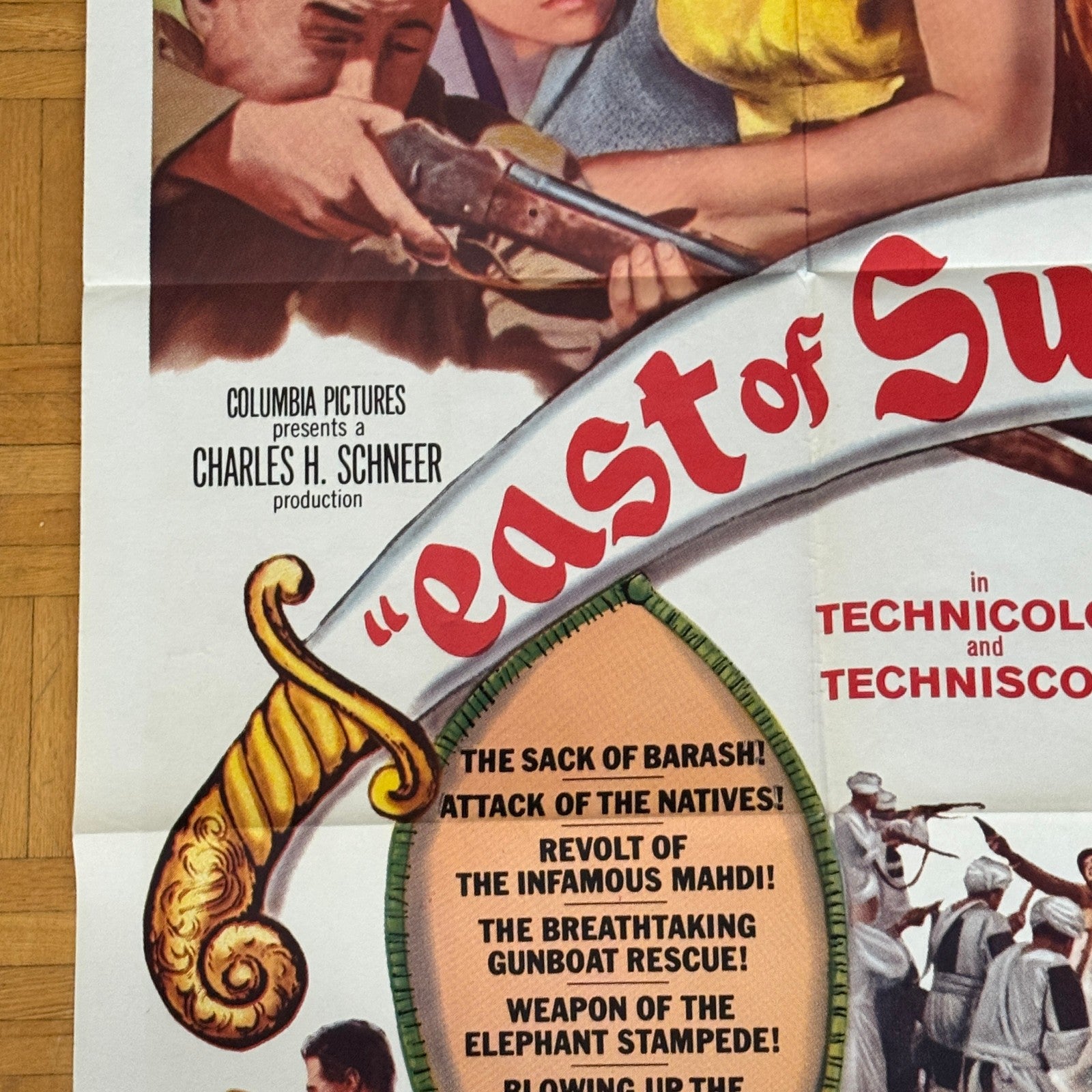 Vintage Movie Poster East of Sudan Film 1964 Anthony Quayle Silvia Syms