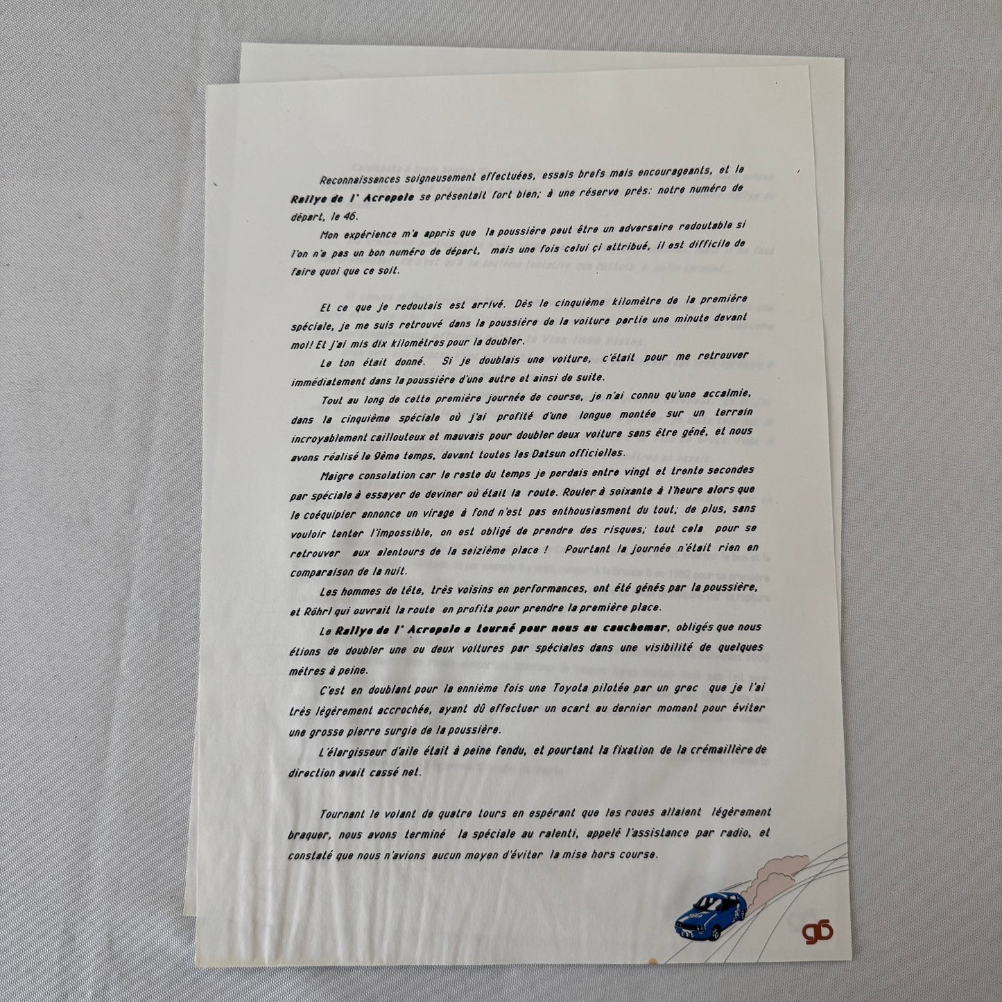 Gerard Barachini Racing Team Rally Rallye Press Kit Photos FRENCH