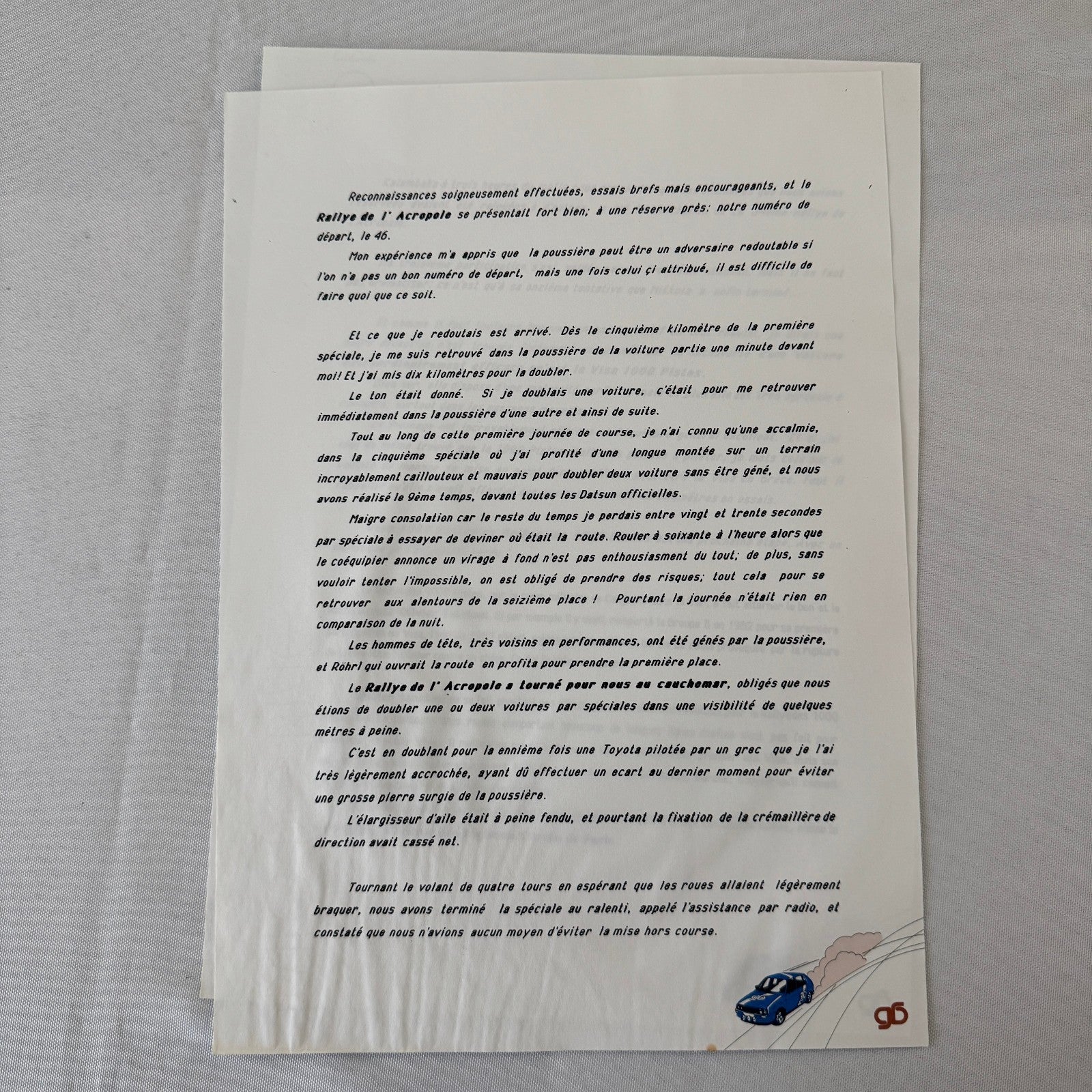 Gerard Barachini Racing Team Rally Rallye Press Kit Photos FRENCH