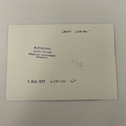 Vintage Racing Photo 1971 German Grand Prix Race Jackie Stewart Motorsport