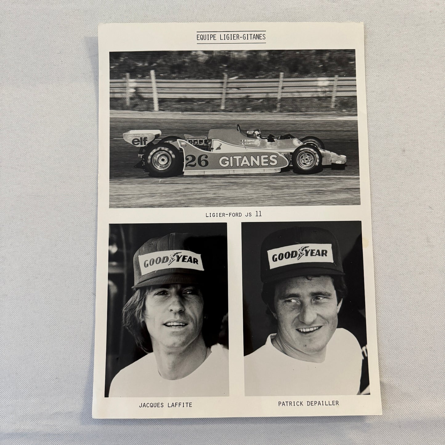 Ligier Gitanes Racing Team Press Photo Ford Jacques Laffite Patrick Depailler