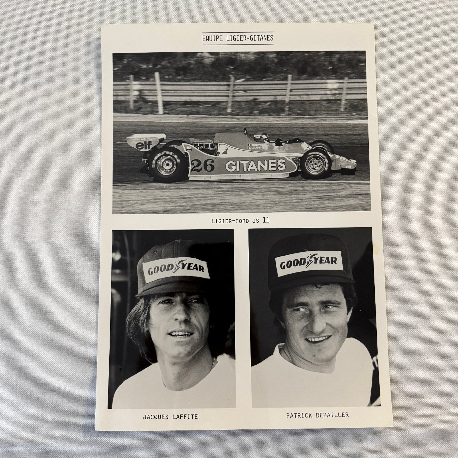 Ligier Gitanes Racing Team Press Photo Ford Jacques Laffite Patrick Depailler