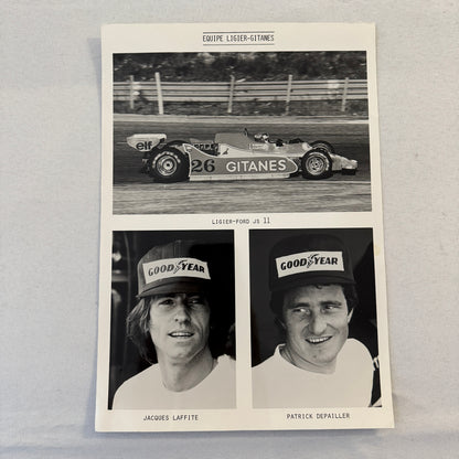Ligier Gitanes Racing Team Press Photo Ford Jacques Laffite Patrick Depailler