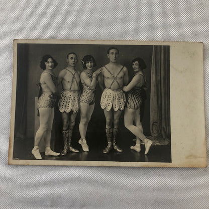 Circus Performer Acrobats Troupe RPPC Real Photo Postcard ? History Unknown