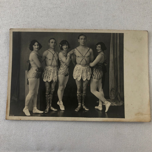 Circus Performer Acrobats Troupe RPPC Real Photo Postcard ? History Unknown