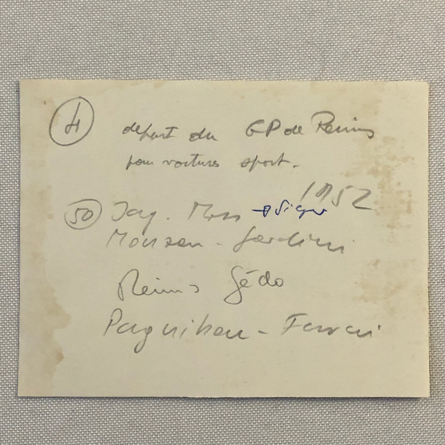 1952 Reims Racing Photo Photograph Print Stirling Moss Jaguar C Type + 