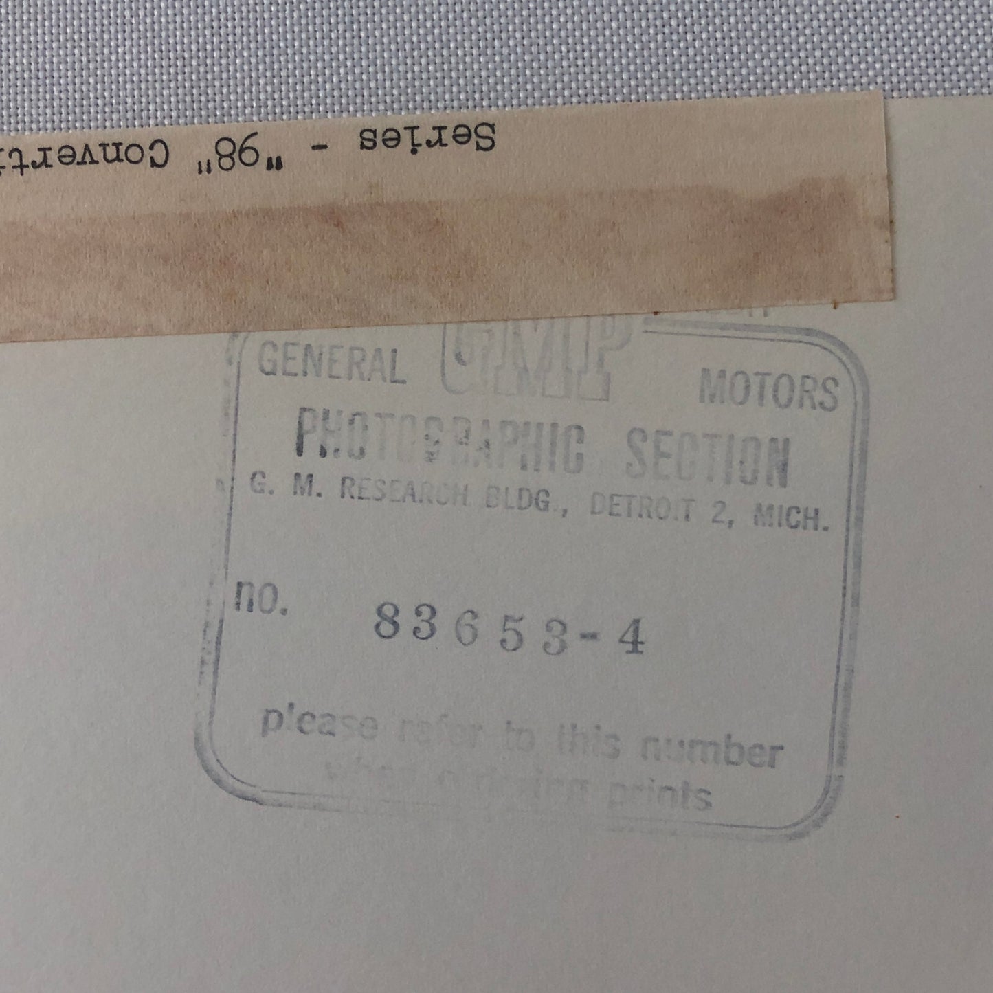 1948 Oldsmobile Series 98 Futuramic Convertible Factory Press Photo Photograph