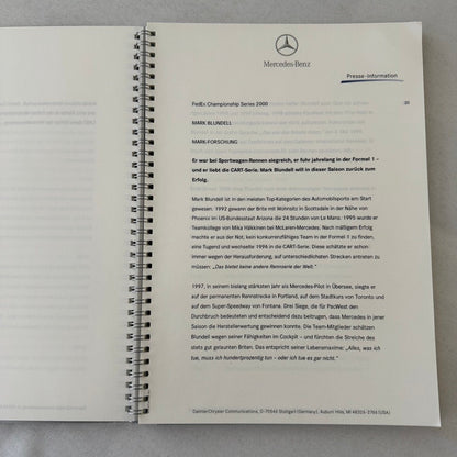 2000 Mercedes Benz Marlboro CART Racing Press Kit Tony Kanaan Michel Jourdain