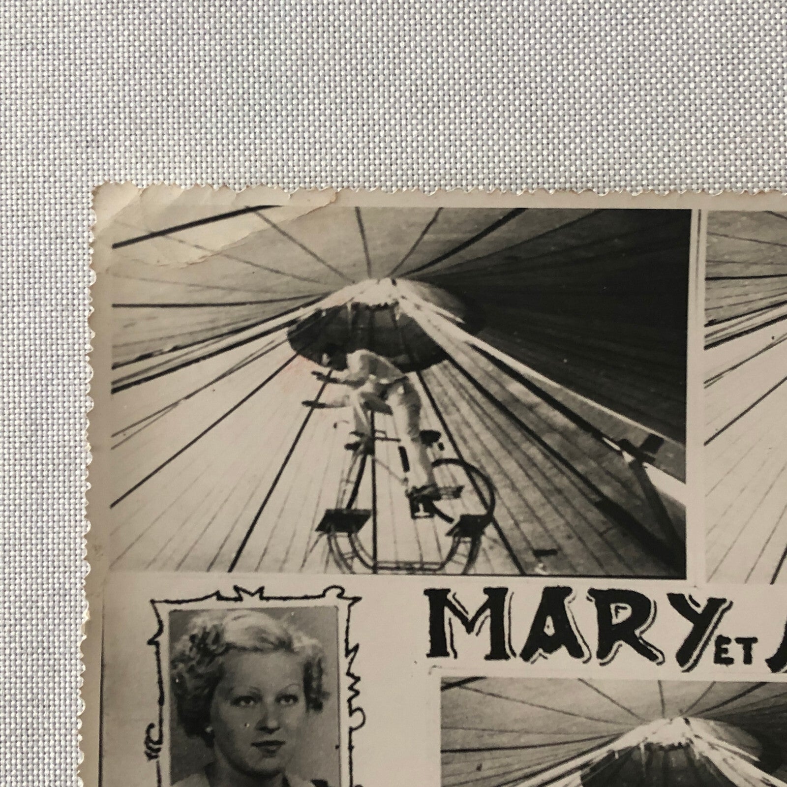 Circus Bicycle Balancing Acrobat Acrobatic Act Photo Photograph Vintage European