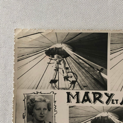 Circus Bicycle Balancing Acrobat Acrobatic Act Photo Photograph Vintage European