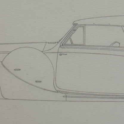 1938 Lagonda LG6 Drophead Coupe Car Illustration Art Drawing Hand Drawn