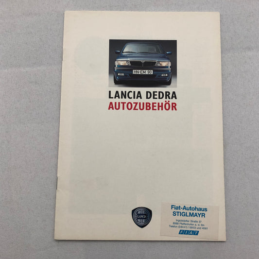 Lancia Dedra Car ACCESSORIES Sales Brochure Catalog Dedra German Text