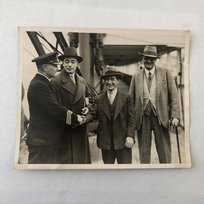 Press Photo Photograph Horse Racing Jockey Steve Donoghue Sails on Ship 1933