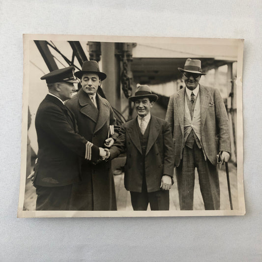 Press Photo Photograph Horse Racing Jockey Steve Donoghue Sails on Ship 1933