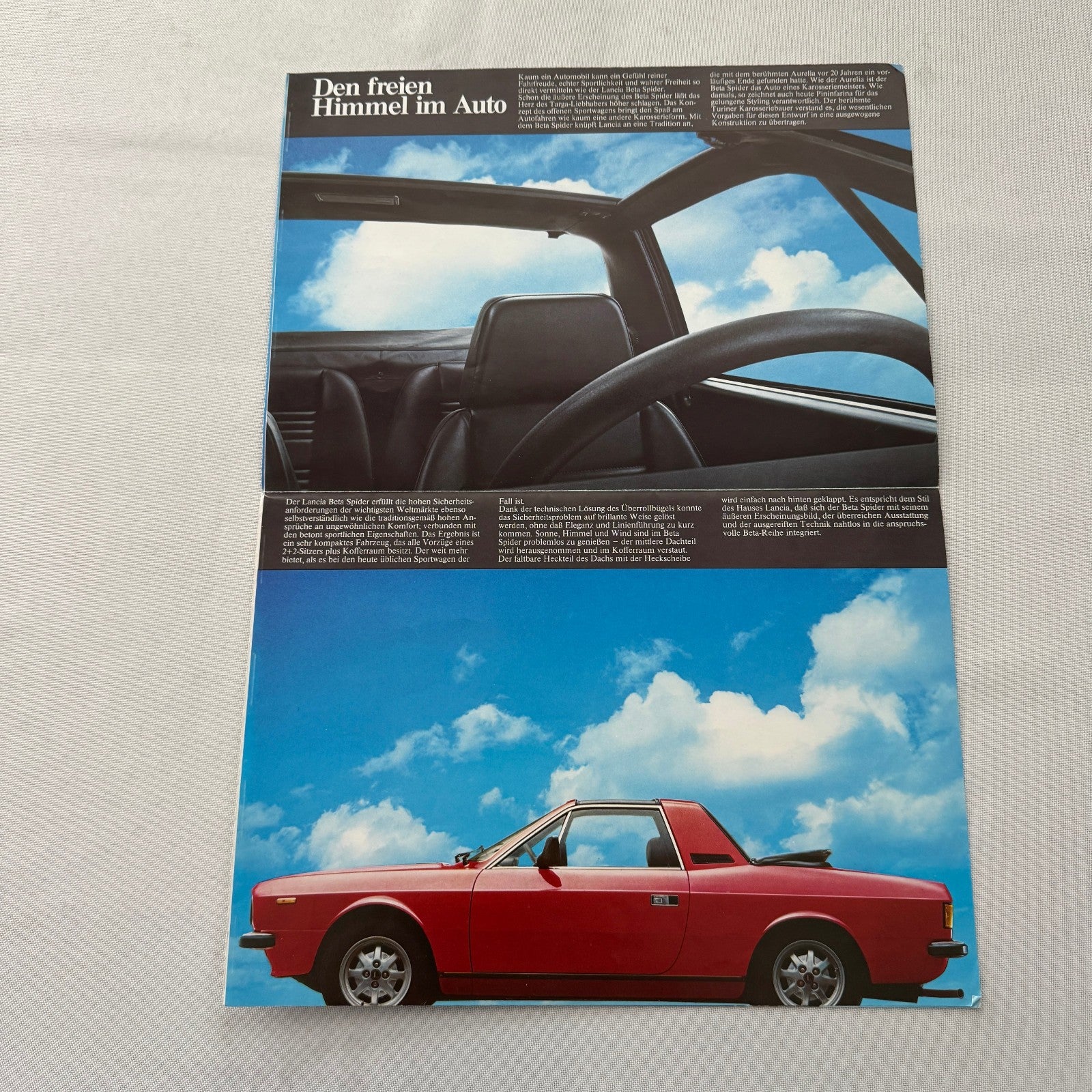 Lancia Beta Spider 2000 Car Sales Brochure Catalog Vintage GERMAN Language