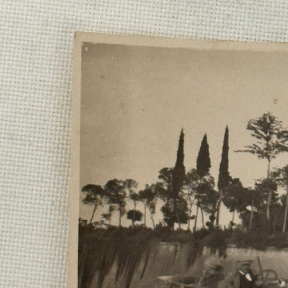 Vintage Photograph Photo Man in Antique Automobile Early Car
