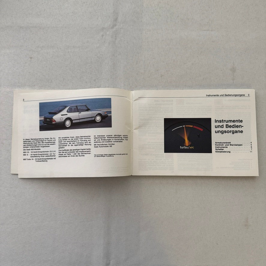 1993 Saab 900 Owners Manual Instruction Guide Book Saab Turbo GERMAN