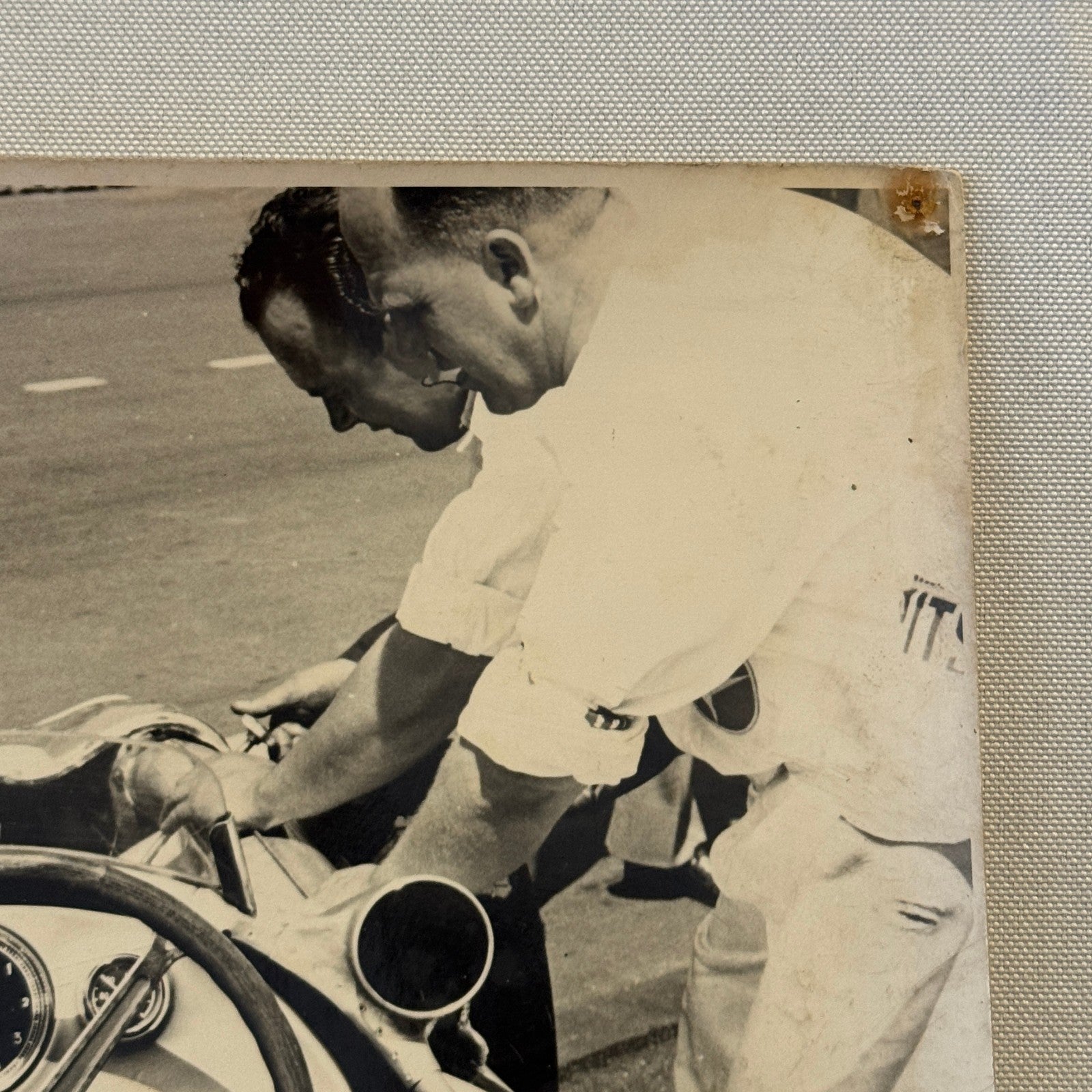 Vintage Racing Photo Photograph Juan Manuel Fangio Mercedes W196 1955 British GP