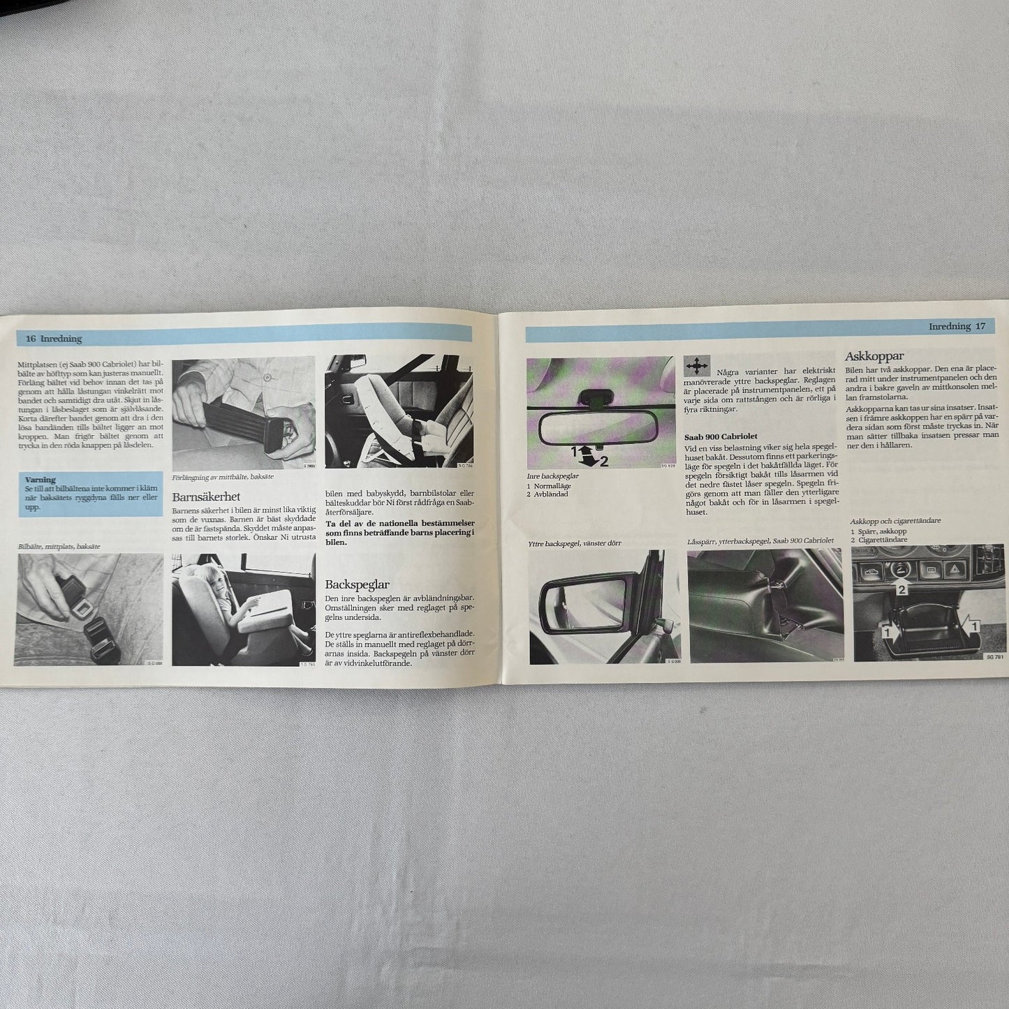 1988 Saab 900 Owners Manual Book Pouch Sedan Convertible Vintage Car SWEDISH