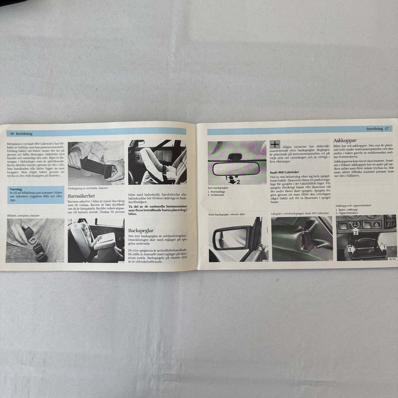 1988 Saab 900 Owners Manual Book Pouch Sedan Convertible Vintage Car SWEDISH