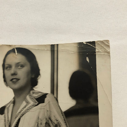 Press Photo Photograph Fashion Design Dress Ships Printed on Silk 1933 Underwood