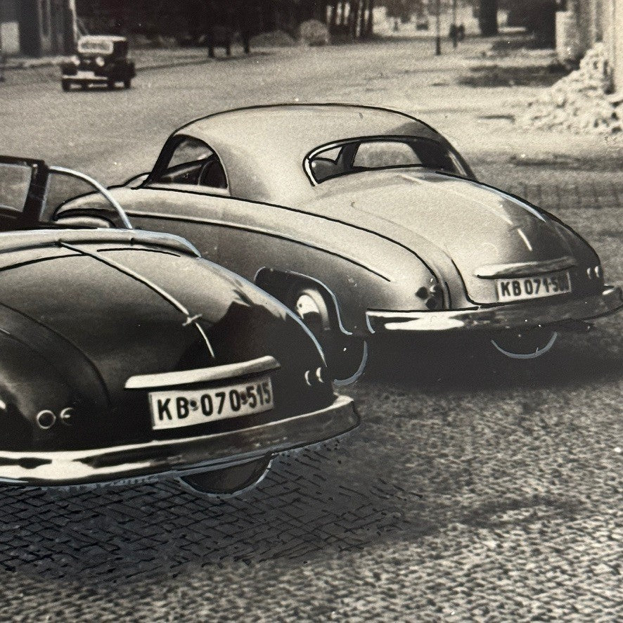 Vintage Coachbuilder Car Photo Photograph Print Hand Highlighted Unidentified