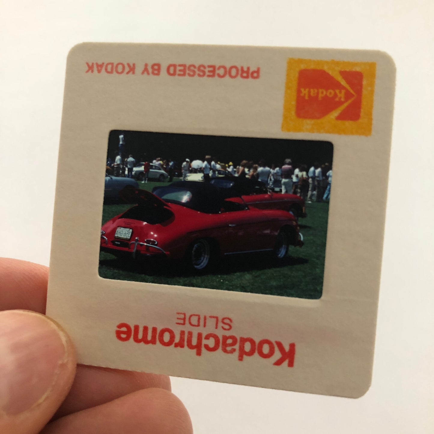 Porsche 356 Cabriolet Convertible Car Show 35mm Photo Slide Vintage 1981