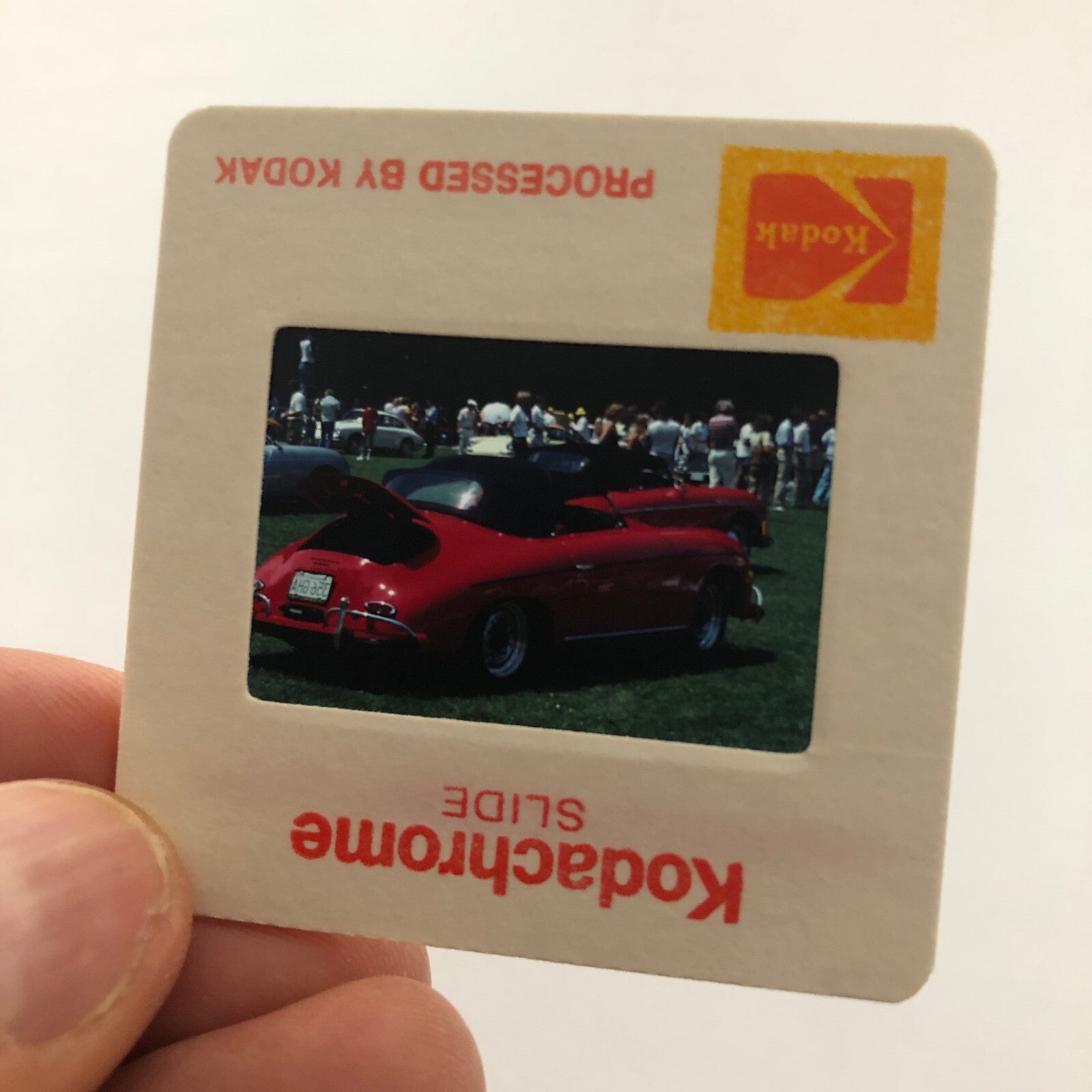 Porsche 356 Cabriolet Convertible Car Show 35mm Photo Slide Vintage 1981