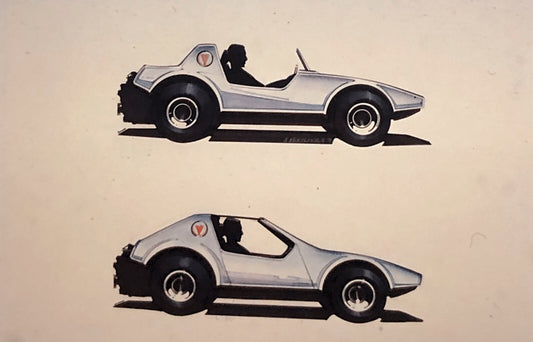 35MM Vintage Photo Slide Concept Car Prototype Design Sketch Illustration