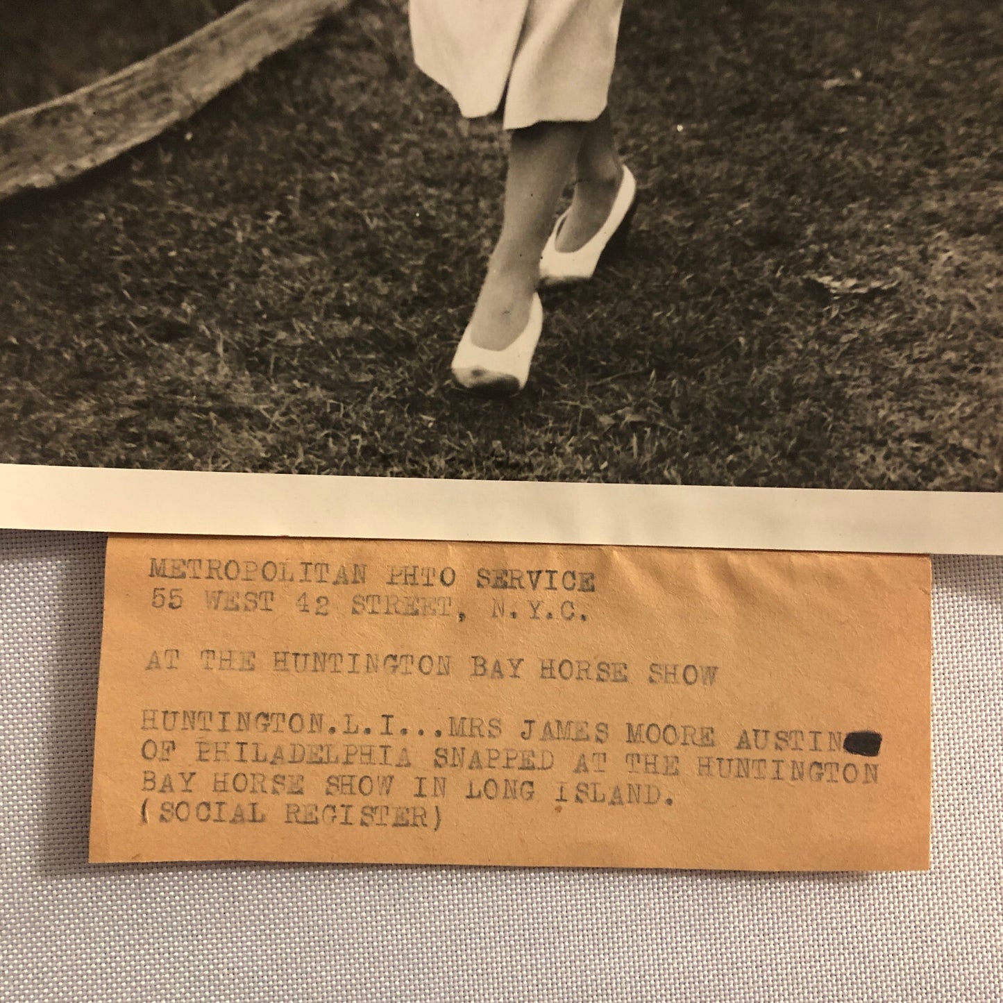 Press Photo Photograph Philadelphia Society Lady at Horse Show Long Island 1920s