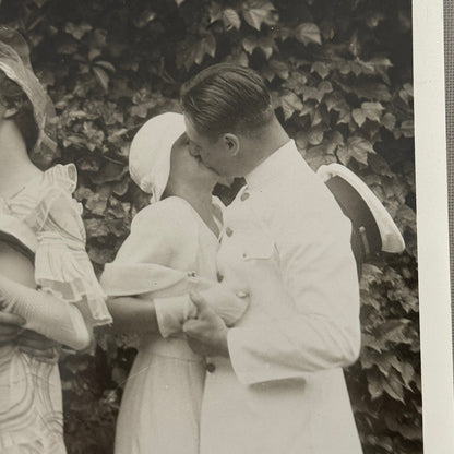 Military Cadets Kiss at Graduation Naval Academy Anapolis Press Photo 1933