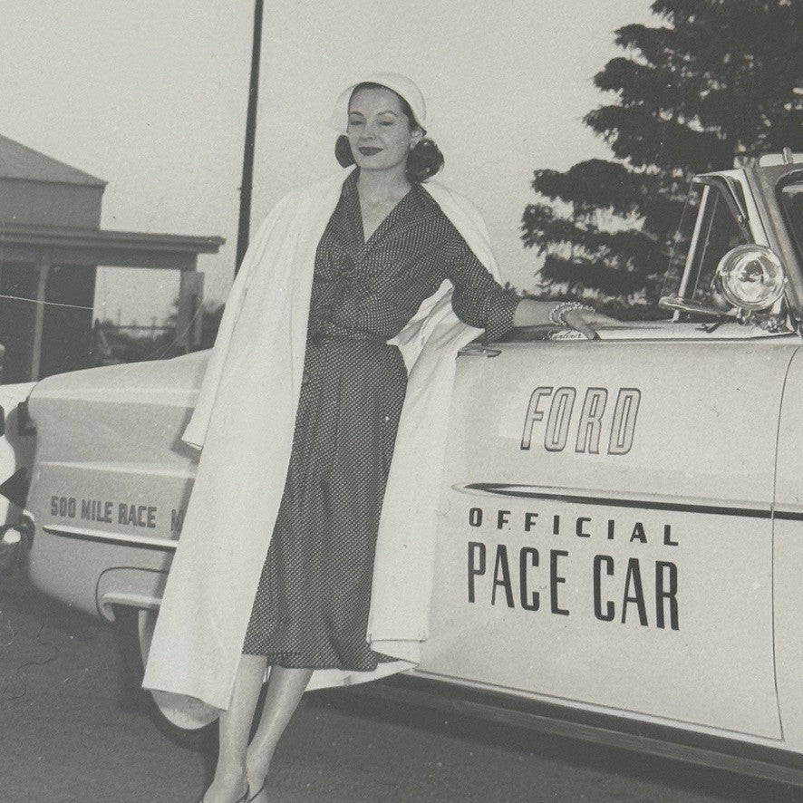 Vintage Indy 500 Racing Photo Ford Convertible Official Pace Car Photograph