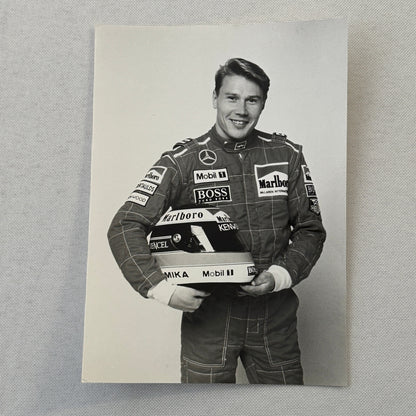 Mika Hakkinen Racing Driver Photo Photograph McLaren Mercedes Helmet 1995