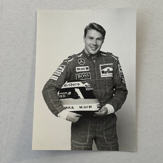 Mika Hakkinen Racing Driver Photo Photograph McLaren Mercedes Helmet 1995