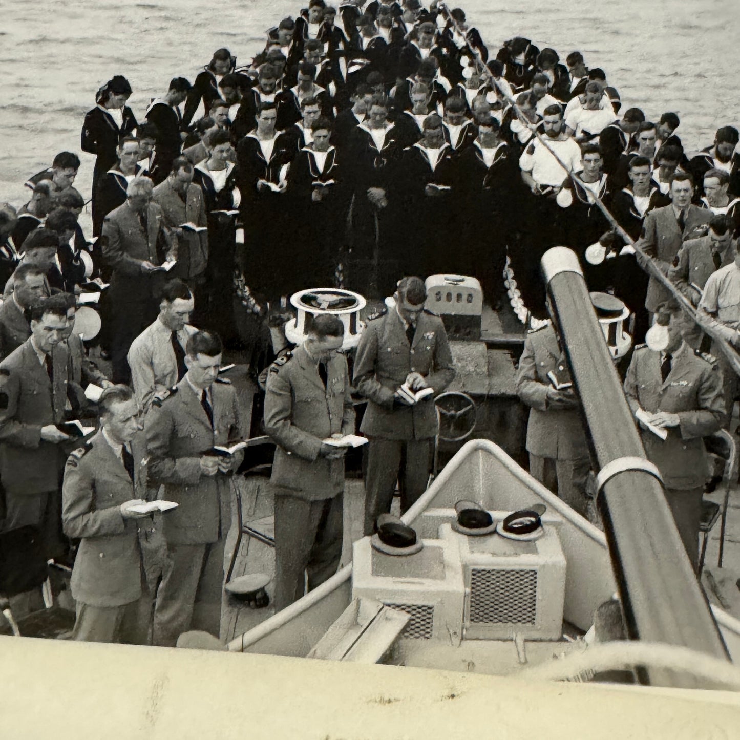 Royal Canadian Navy HMCS Crusader Military Ship Boat Destroyer 1954 Crew