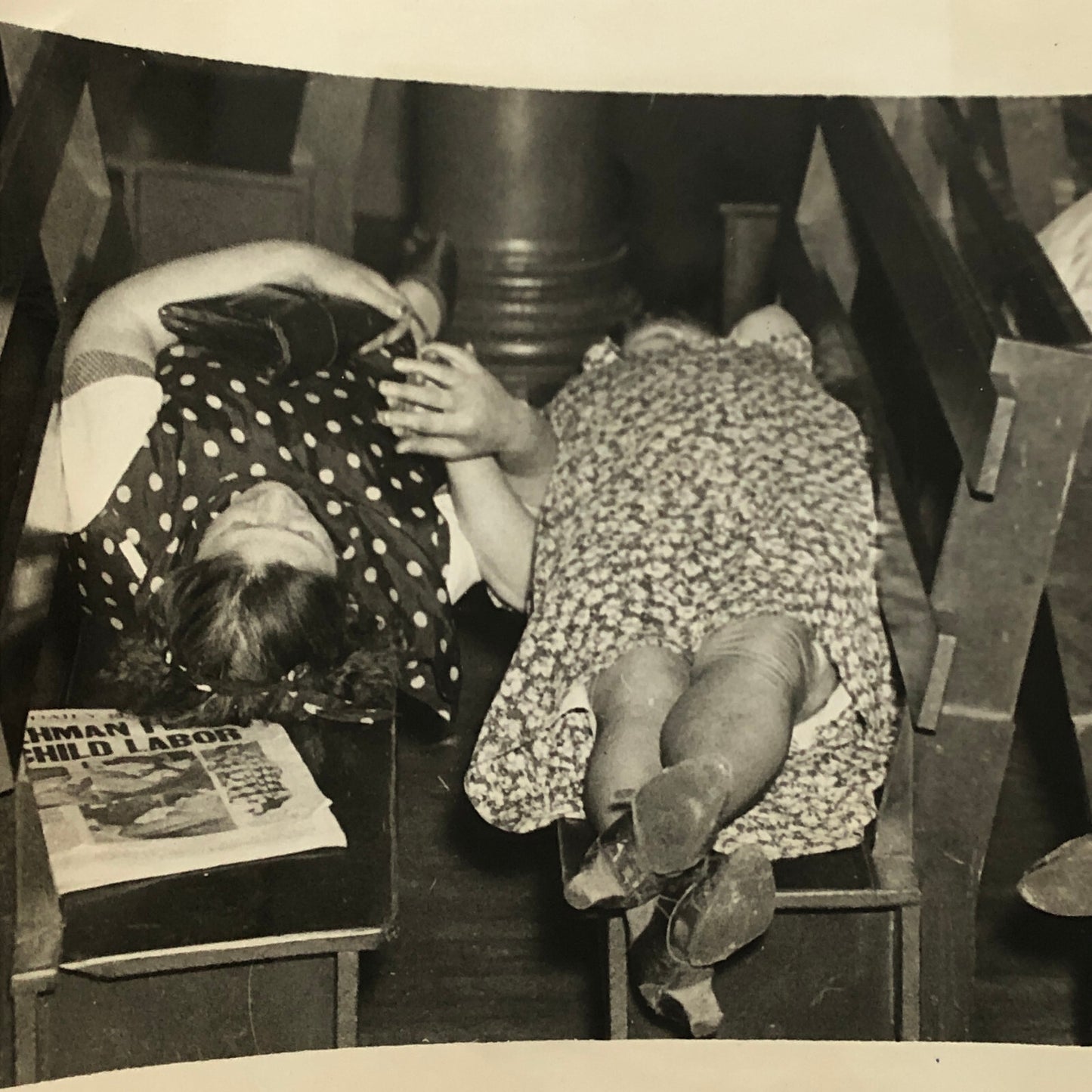Vintage Photo Photograph Strike Sit in For Fire Relief Suffolk Street New York